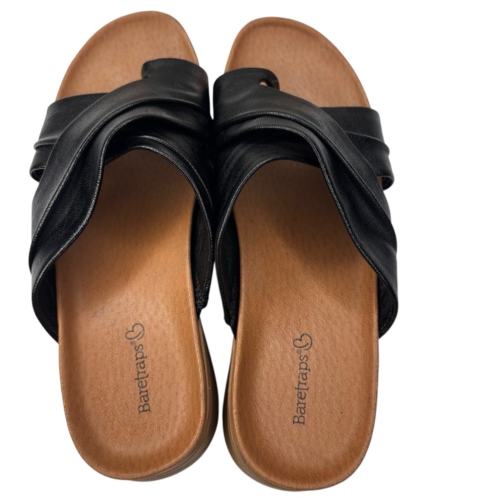 Black Baretraps Geraldine 1.5” Wedge Sandals Size 8.5 Vegan - Picture 6 of 11